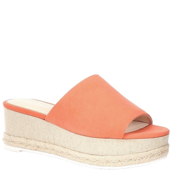 Katherine Kelly Shoes - MAKE ANY OFFER! Peach Leather Lena Platform Espadrille Sandal Shoes Size 7.5